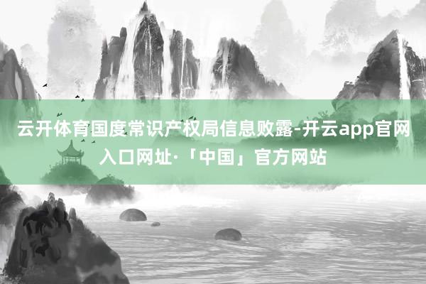 云开体育国度常识产权局信息败露-开云app官网入口网址·「中国」官方网站