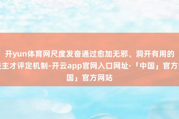 开yun体育网尺度发奋通过愈加无邪、洞开有用的东谈主才评定机制-开云app官网入口网址·「中国」官方网站